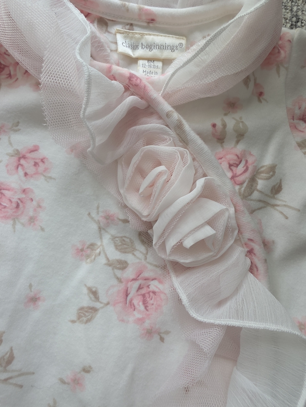 Floral Ruffle Baby One-Piece - Picture 2 of 7